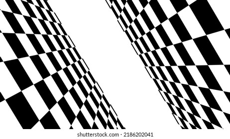 Floor in perspective with checkerboard texture. Empty chess boards. Double grid technology. Vector illustration.