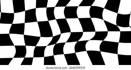 Floor in perspective with checkerboard texture. Empty chess board. Vector illustration.