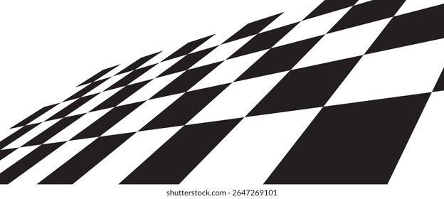 Floor in perspective with checkerboard texture. Empty chess board. Vector illustration.