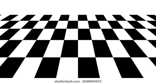 Floor in perspective with checkerboard texture. Empty chess board. modern trendy design In Vector illustration