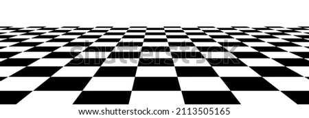 Floor in perspective with checkerboard texture. Empty chess board. Vector illustration.