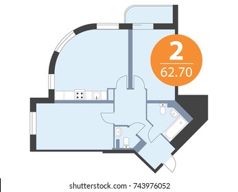 Floor plan of apartment top view. House vector blueprint design.