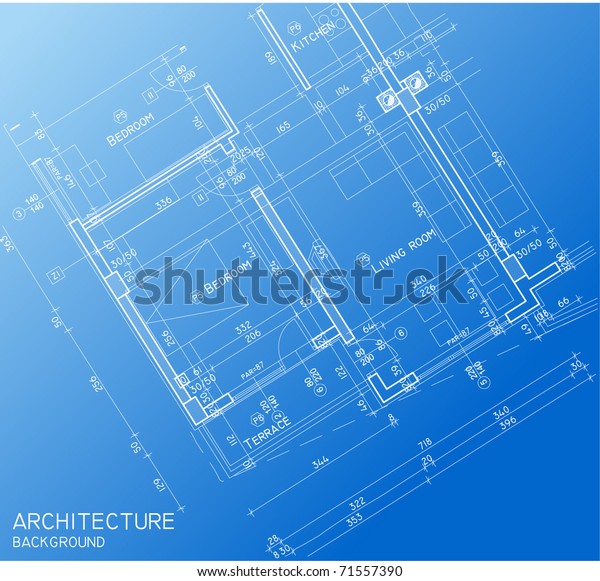 Floor Plan Blueprint Stock Vector (Royalty Free) 71557390