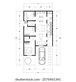 Floor plan blueprint, Figure of the jotting sketch of the construction and the industrial skeleton of the structure and dimensions. vector eps 10