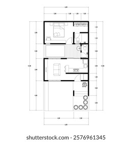 Floor plan blueprint, Figure of the jotting sketch of the construction and the industrial skeleton of the structure and dimensions. vector eps 10