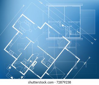 Floor Plan Blueprint. Vector Illustration