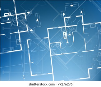 Floor Plan Blueprint. Vector Illustration