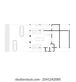 planta baixa de um café ou restaurante