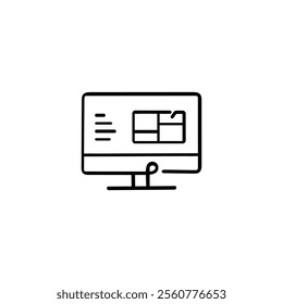 Floor Plan Computer Line Style Icon Design