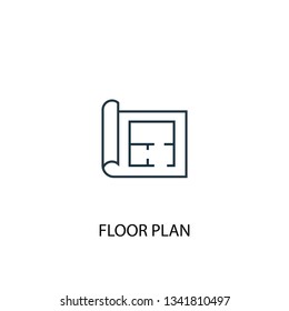 Floor plan concept line icon. Simple element illustration. Floor plan concept outline symbol design. Can be used for web and mobile UI/UX