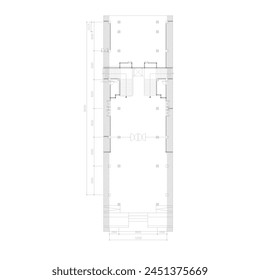 floor plan of the corridor with stairs to the second floor