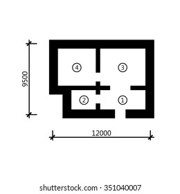 floor plan drawing. vector illustration
