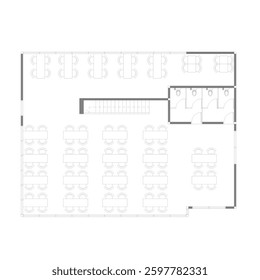 floor plan for a fast food restaurant building with interior and kitchen layout