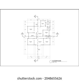 floor plan with five bedrooms and four bathrooms, drawn in black and white