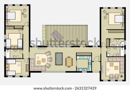 Floor plan of four bedroom home