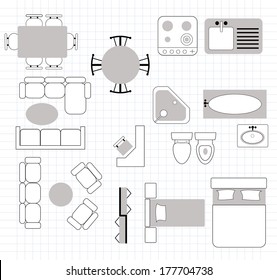 floor plan with furniture