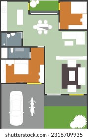 
ist ein Bodenplan eines Hauses, diese Abbildung kann als Design-Referenz oder als Hausverkaufsbroschüre oder als Präsentationsmaterial verwendet werden