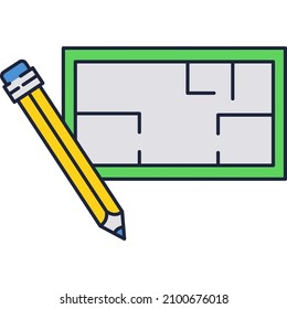 Floor plan icon architect house room design vector. Home apartment architecture project sketch. Floorplan blueprint
