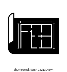 Floor plan icon design. Floor plan icon in flat style design. Vector illustration.
