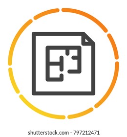 floor plan icon design with outline style. vector illustration.