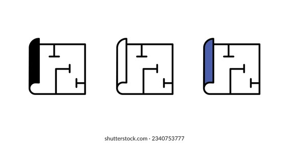 Floor Plan icon design with white background stock illustration