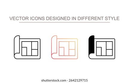 Floor Plan icon design with white background stock illustration