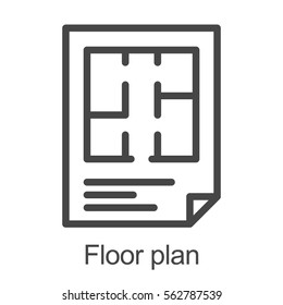 Floor Plan Icon. Flat Scheme. Isolated Vector Illustration On White Background.