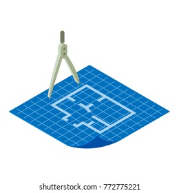 Floor Plan Icon. Isometric Illustration Of Floor Plan Vector Icon For Web