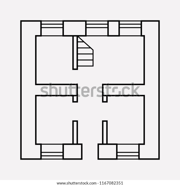 Floor Plan Icon Line Element Vector Stock Vector Royalty Free