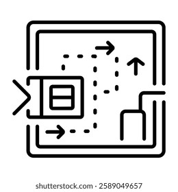 Floor plan icon in linear style