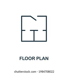 Icono Plan de piso. Elemento sencillo monocromo de la colección de centros comerciales. Icono de Plan de piso creativo para diseño web, plantillas, infografías y más