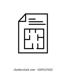 Floor plan icon on paper