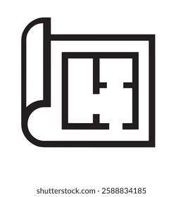 Floor plan icon on white background