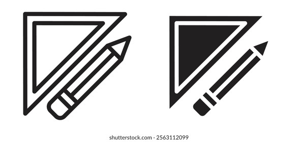 Floor plan icons in black line and filled versions