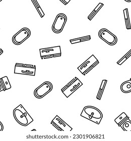 floor plan interior furniture vector seamless pattern thin line illustration