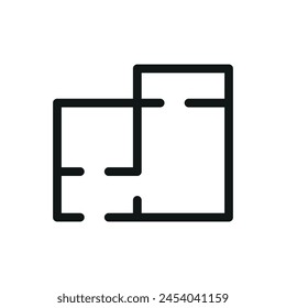 Floor plan isolated icon, apartment layout vector symbol with editable stroke