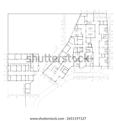 floor plan of a large hospital building
