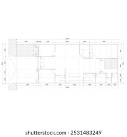 planta baixa de uma grande e luxuosa casa residencial de um andar com uma planta interior apropriada e arranjo espacial com dimensões de quarto