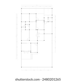 Plan de planta de un Grande edificio residencial