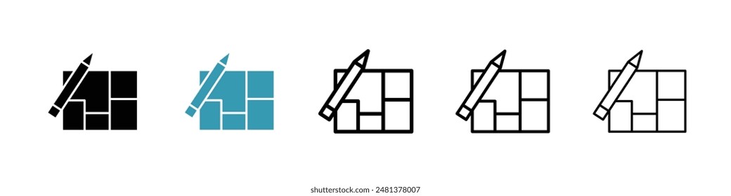 Floor plan line icon vector set.