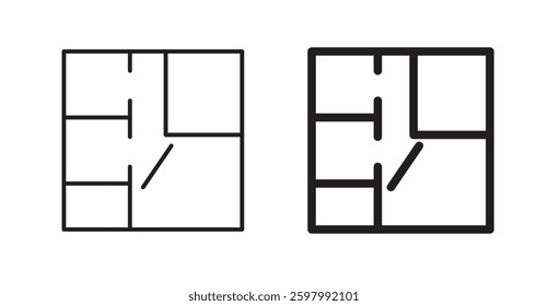 Floor plan line icon vector set.