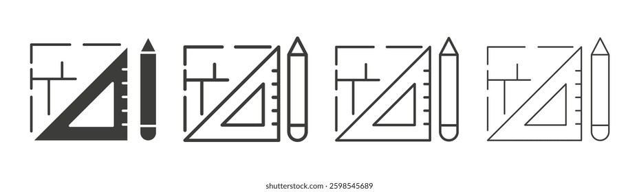 Floor plan line icon vector illustration set.