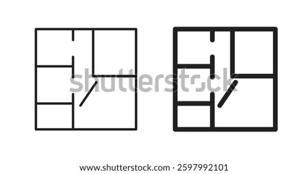 Floor plan line icon vector set.