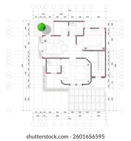 floor plan of a luxury residence with detailed dimensional sketches