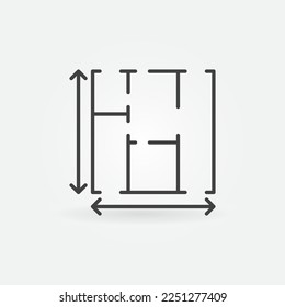 Floor Plan Measurements vector thin line concept icon or symbol