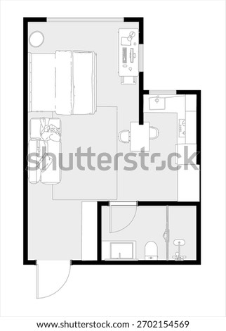 Floor plan of a modern apartment