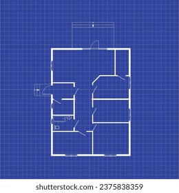 Floor plan of a modern apartment on graph paper. Vector blueprint. Architectural background.