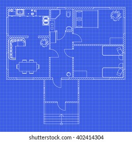 Floor Plan Modern Apartment On Graph Stock Vector (Royalty Free ...