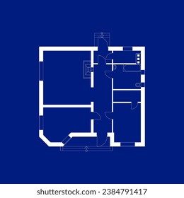 Floor plan of a modern apartment. Vector blueprint. Architectural background.
