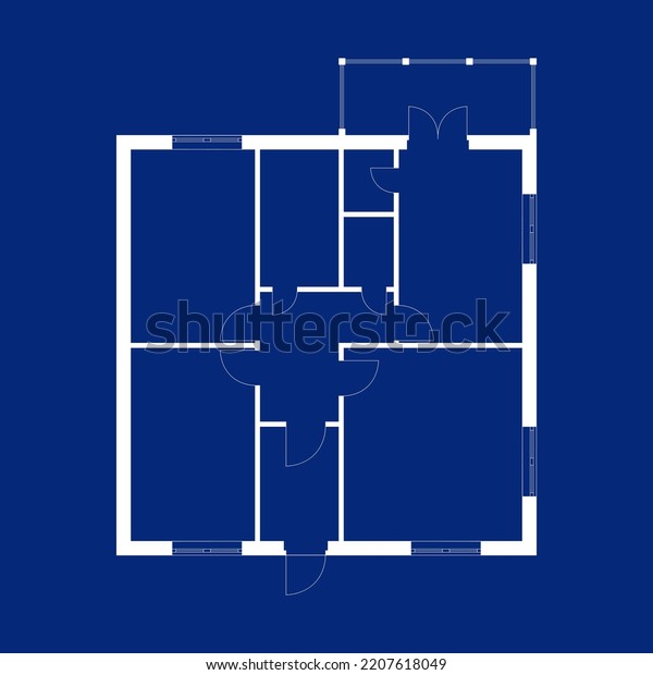 Floor Plan Modern House Vector Blueprint Stock Vector (Royalty Free ...